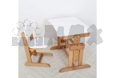 Парта детская Arinwood Совушка со стулом, регулируемые 70×50 см WHITE/Белый