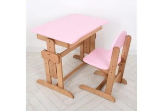 Парта детская Arinwood Совушка со стулом, регулируемые 70×50 см PINK/Розовый - Фото 2