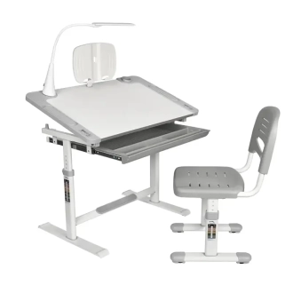 Парта детская FunDesk Littonia со стулом 80×50,5 см Grey/Серый - Фото 6