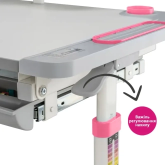 Парта детская FunDesk Littonia со стулом 80×50,5 см Pink/Серо-розовый - Фото 2