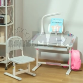 Парта детская Cubby Lupin со стулом 80×50,5 см Pink/Серо-розовый