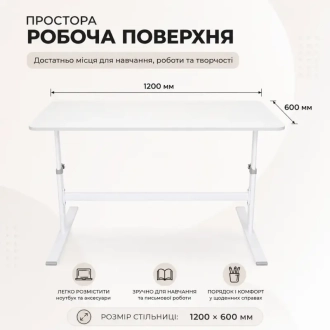 Парта детская Cubby Imparare 120×60 см Grey/Серый - Фото 2