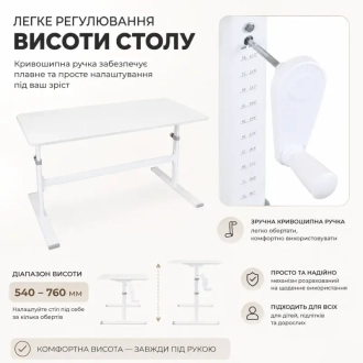 Парта детская Cubby Imparare 120×60 см Grey/Серый - Фото 3