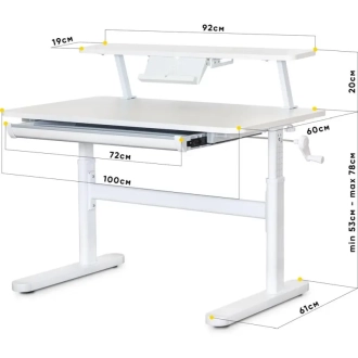 Парта дитяча Mealux Evo-Kids TH-210 100×60 см White/Білий - Фото 1