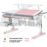 Парта детская Mealux Hamilton Multicolor S-50 с полкой 120×66 см Pink/Розовый