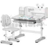 Парта дитяча Mealux BD-29 Panda XL з стільцем 88×59 см Grey/Сірий