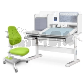 Парта дитяча Mealux Winnipeg + Omega з стільцем 120×65 см White/Green/Біло-салатовий