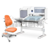 Парта детская Mealux Winnipeg + Omega со стулом 120×65 см White/Orange/Бело-оранжевый