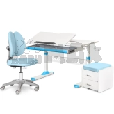 Парта детская Mealux Evo-Kids TH-310 со стулом, с тумбой 100×60 см Blue/Голубой