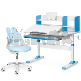 Парта детская Mealux Evo-Kids TH-330 + Mio со стулом 100×60 см Lite Dark Blue/Серо-голубой