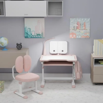 Парта детская Mealux Evo-Kids BD-20 со стулом 70×51 см Pink/Розовый - Фото 1