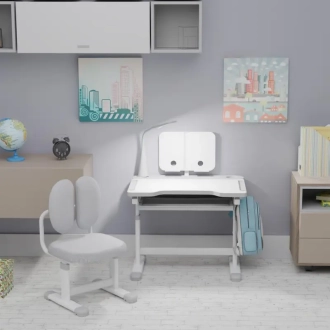 Парта дитяча Mealux Evo-Kids BD-20 з стільцем 70×51 см Grey/Сірий - Фото 1