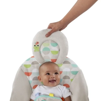 Кресло шезлонг Bright Starts Happy Safari Bouncer Серый - Фото 4