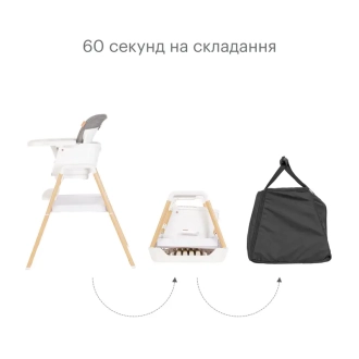 Стульчик для кормления 7 в 1 Tutti Bambini Nova Графитово-белый - Фото 7