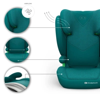 Автокрісло 100–150 см Kinderkraft Junior Fix 2 Plus i-Size Green/Зелений - Фото 4
