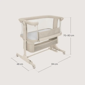 Кроватка приставная 3 в 1 Lionelo Jodie Beige Cream/Бежевый - Фото 4