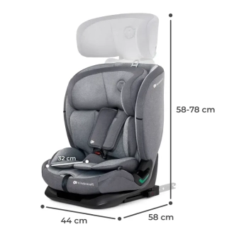 Автокресло 76–150 см Kinderkraft Oneto3 i-Size Cool Grey/Серый - Фото 2