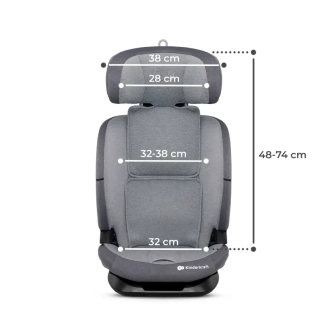 Автокресло 76–150 см Kinderkraft Oneto3 i-Size Cool Grey/Серый - Фото 3
