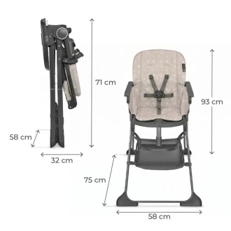 Стільчик для годування Kinderkraft Foldee Birdy Beige/Бежевий - Фото 2