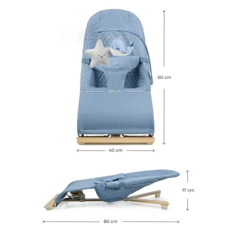 Шезлонг гойдалка Kinderkraft Mimi Nordic Breeze/Блакитний - Фото 1