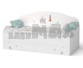 Кровать диванчик подростковая Mebelkon Гламур 160×80 см Белый