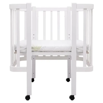 Кроватка трансформер Babyroom Луна LU-1 на колесах 120×60 см Белый - Фото 4
