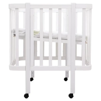 Кроватка трансформер Babyroom Луна LU-1 на колесах 120×60 см Белый - Фото 5