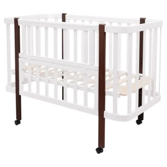 Кроватка трансформер Babyroom Луна LU-1 на колесах 120×60 см Белый/венге - Фото 1