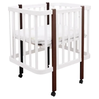 Кроватка трансформер Babyroom Луна LU-1 на колесах 120×60 см Белый/венге - Фото 2