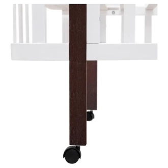 Кроватка трансформер Babyroom Луна LU-1 на колесах 120×60 см Белый/венге - Фото 3