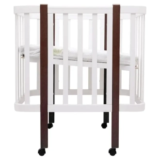 Кроватка трансформер Babyroom Луна LU-1 на колесах 120×60 см Белый/венге - Фото 4