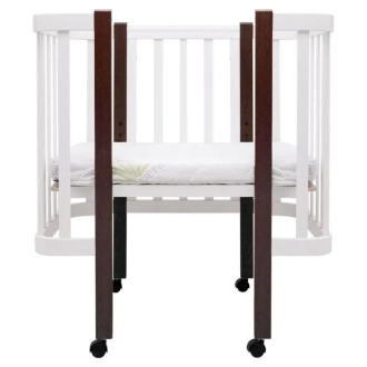 Кроватка трансформер Babyroom Луна LU-1 на колесах 120×60 см Белый/венге - Фото 6