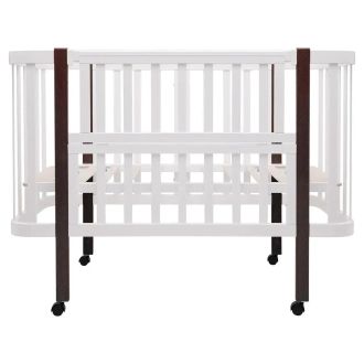 Ліжечко трансформер дитяче Babyroom Місяць LU-1 на колесах 120×60 см Білий/венге - Фото 7