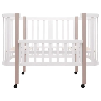 Кроватка трансформер Babyroom Луна LU-1 на колесах 120×60 см Белый/капучино - Фото 2