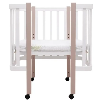 Кроватка трансформер Babyroom Луна LU-1 на колесах 120×60 см Белый/капучино - Фото 5