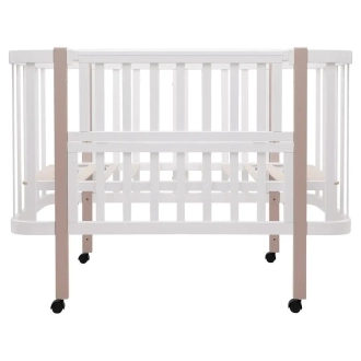 Ліжечко трансформер дитяче Babyroom Місяць LU-1 на колесах 120×60 см Білий/капучино - Фото 6