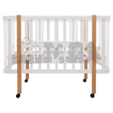 Кроватка трансформер Babyroom Луна LU-1 на колесах 120×60 см Бело-натуральный