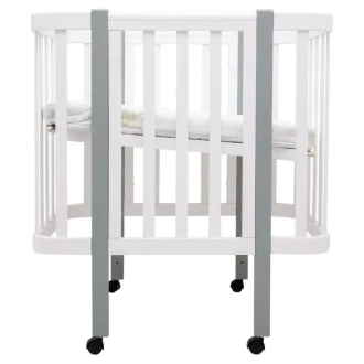 Кроватка трансформер Babyroom Луна LU-1 на колесах 120×60 см Бело-серый - Фото 1