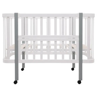 Ліжечко трансформер дитяче Babyroom Місяць LU-1 на колесах 120×60 см Біло-сірий - Фото 6