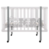 Кроватка трансформер Babyroom Луна LU-1 на колесах 120×60 см Бело-серый