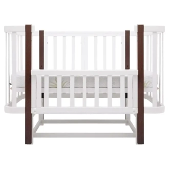Кроватка трансформер Babyroom Луна LU-2 с маятником 120×60 см Белый/венге - Фото 4