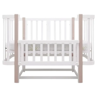 Кроватка трансформер Babyroom Луна LU-2 с маятником 120×60 см Белый/капучино - Фото 4