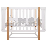 Кроватка трансформер Babyroom Луна LU-2 с маятником 120×60 см Белый-натуральный