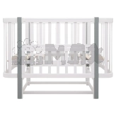 Кроватка трансформер Babyroom Луна LU-2 с маятником 120×60 см Бело-серый