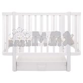 Ліжечко трансформер дитяче Babyroom Місяць LU-3 з маятником, шухлядою 120×60 см Білий