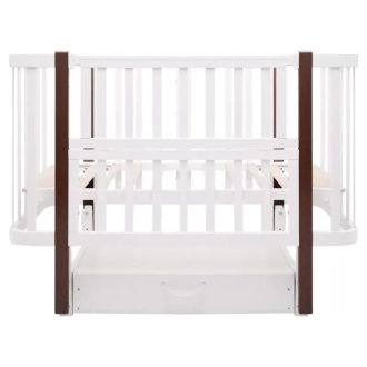 Ліжечко трансформер дитяче Babyroom Місяць LU-3 з маятником, шухлядою 120×60 см Білий/венге - Фото 3