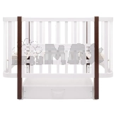 Ліжечко трансформер дитяче Babyroom Місяць LU-3 з маятником, шухлядою 120×60 см Білий/венге