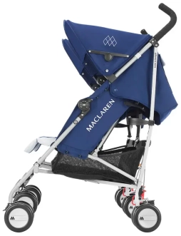 Коляска прогулочная для двойни Maclaren Twin Triumph Medieval Blue/Silver/Голубой - Фото 1