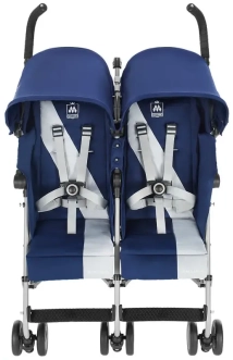 Коляска прогулочная для двойни Maclaren Twin Triumph Medieval Blue/Silver/Голубой - Фото 2