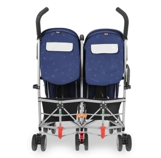 Коляска прогулочная для двойни Maclaren Twin Triumph Medieval Blue/Silver/Голубой - Фото 3